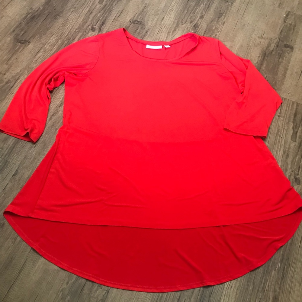 Red high-low top